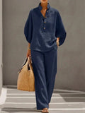 Maribel | Conjunto Top con Mangas Murciélago y Pantalón Ancho