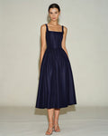 Vestido Midi Azul Línea A